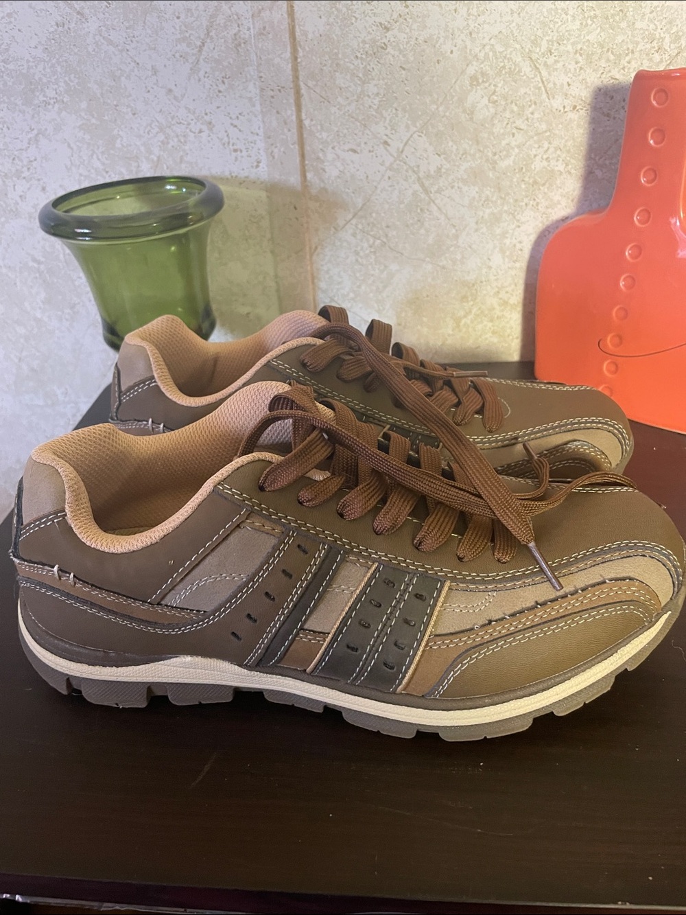 Perry Ellis America Ultra Form Brown and Tan Men's Casual Sneakers